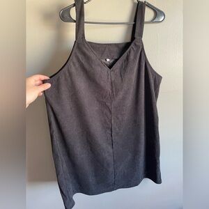 Women’s black corduroy overall dress